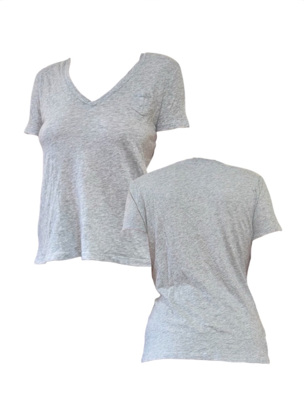 Light Grey V-Neck Pocket Tee